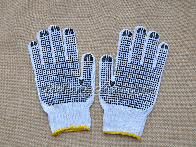 Poly/cotton PVC dotted glove 7CT-PVC-001