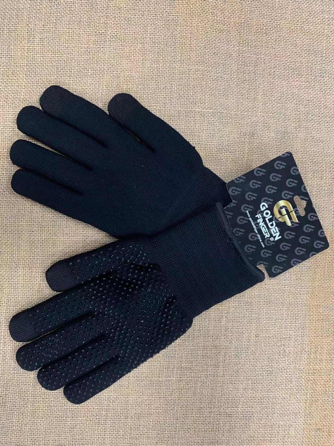 尼龍內層毛圈外點膠觸屏手套 13G-hand-love-009